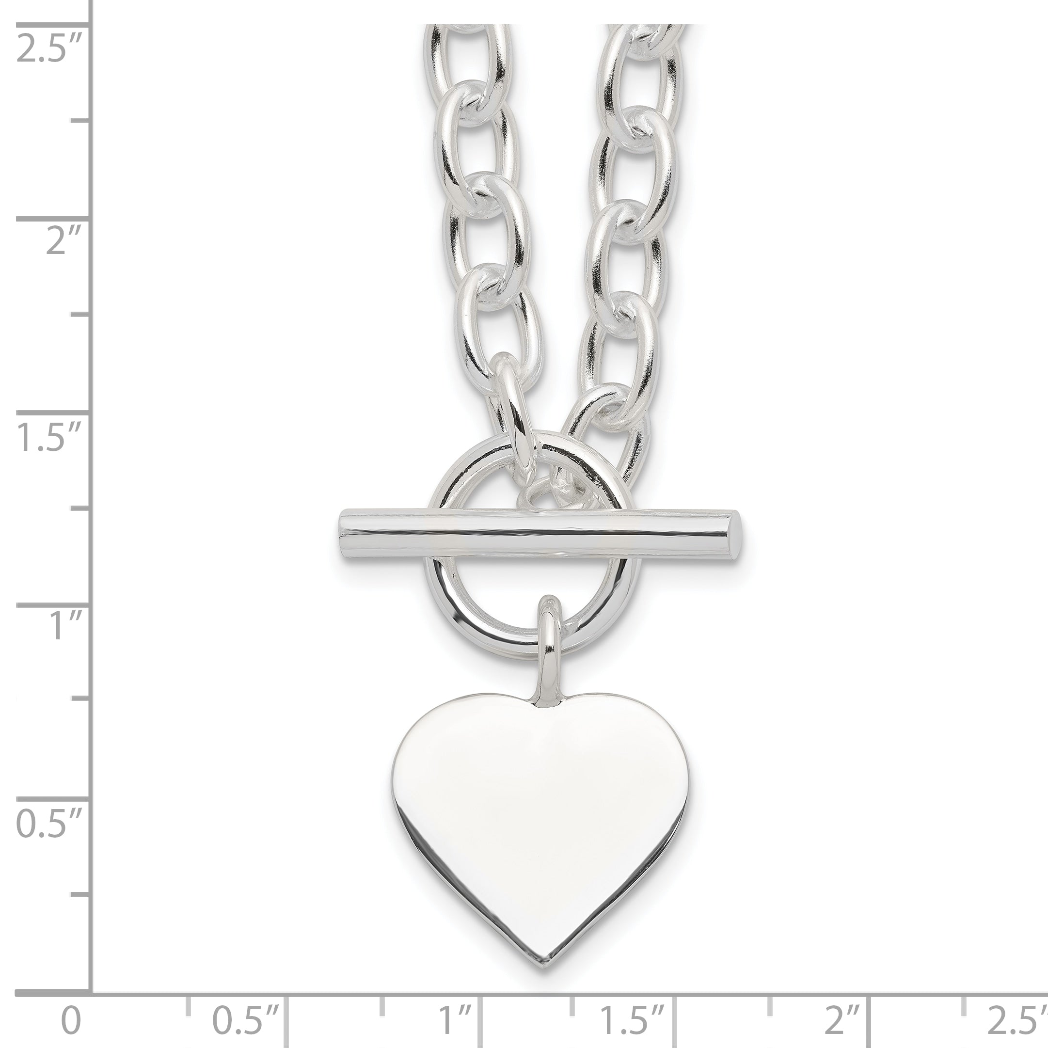 Sterling Silver Engraveable Heart Necklace