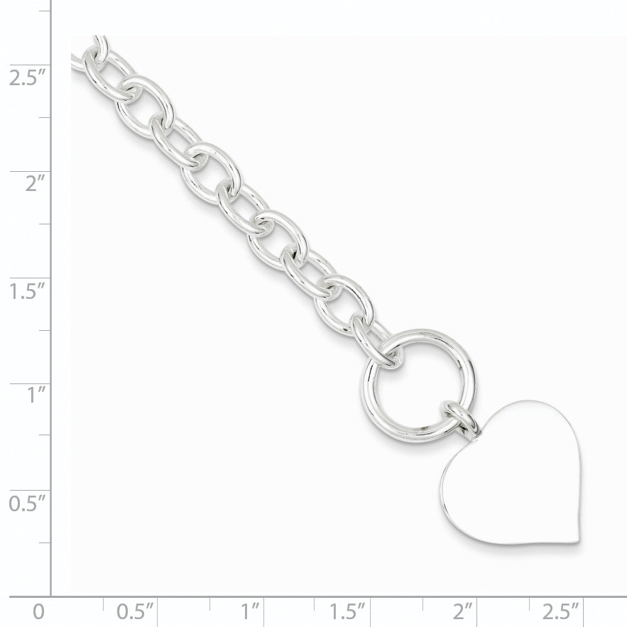 Sterling Silver Engraveable Heart Bracelet