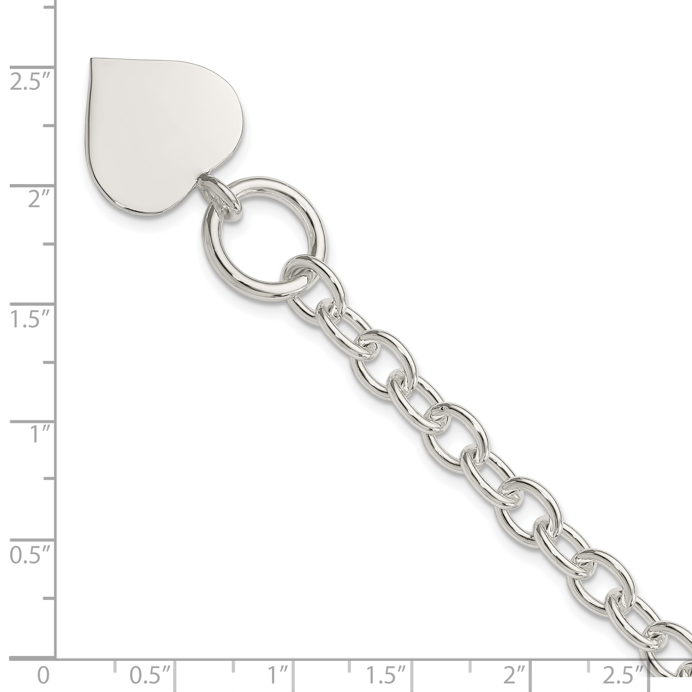 Sterling Silver Engraveable Heart Bracelet