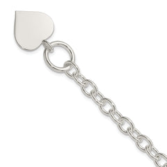 Sterling Silver Engraveable Heart Bracelet