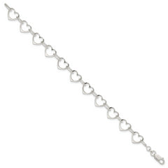 Sterling Silver Heart Link Bracelet