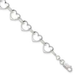 Sterling Silver Heart Link Bracelet