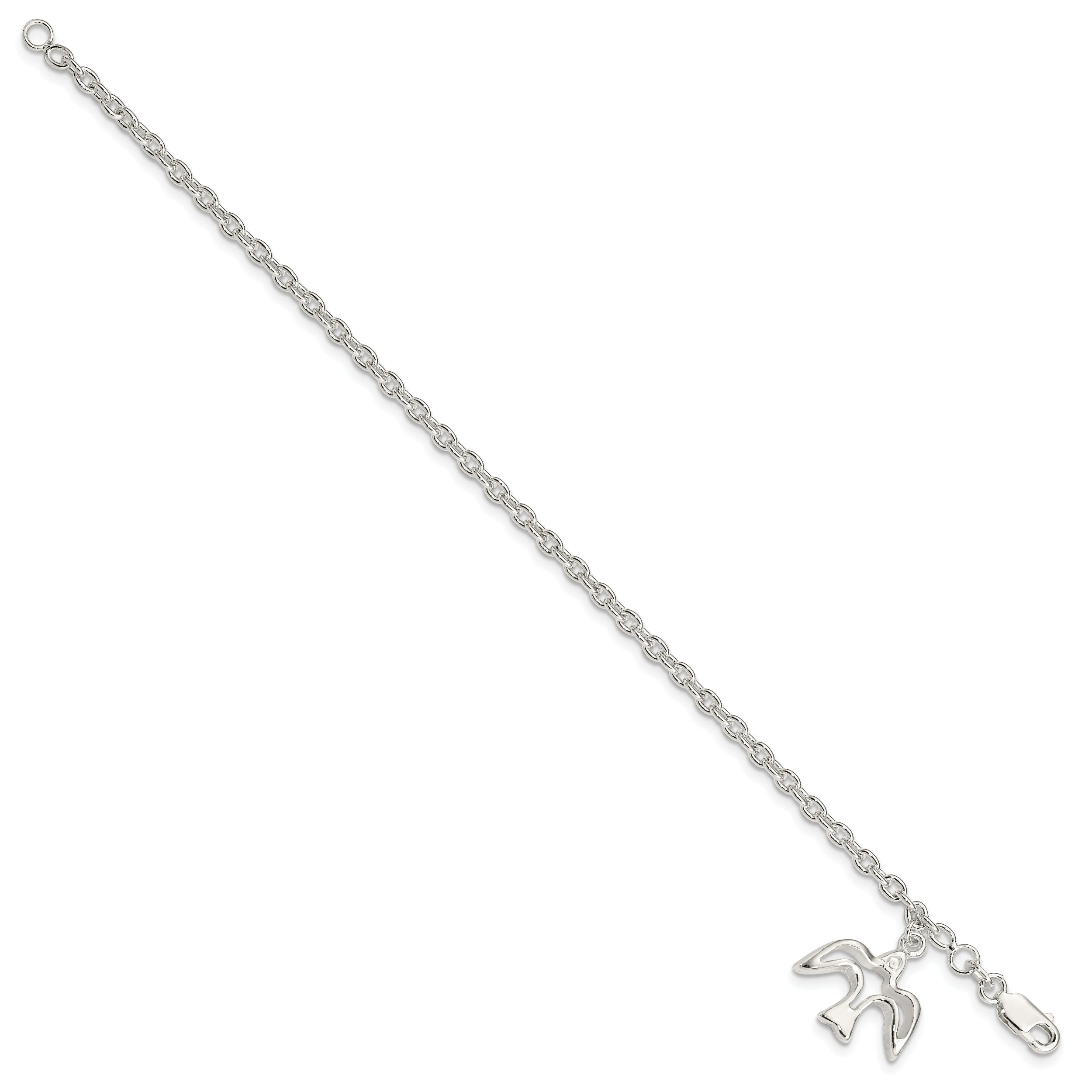 Sterling Silver Dove Charm Bracelet