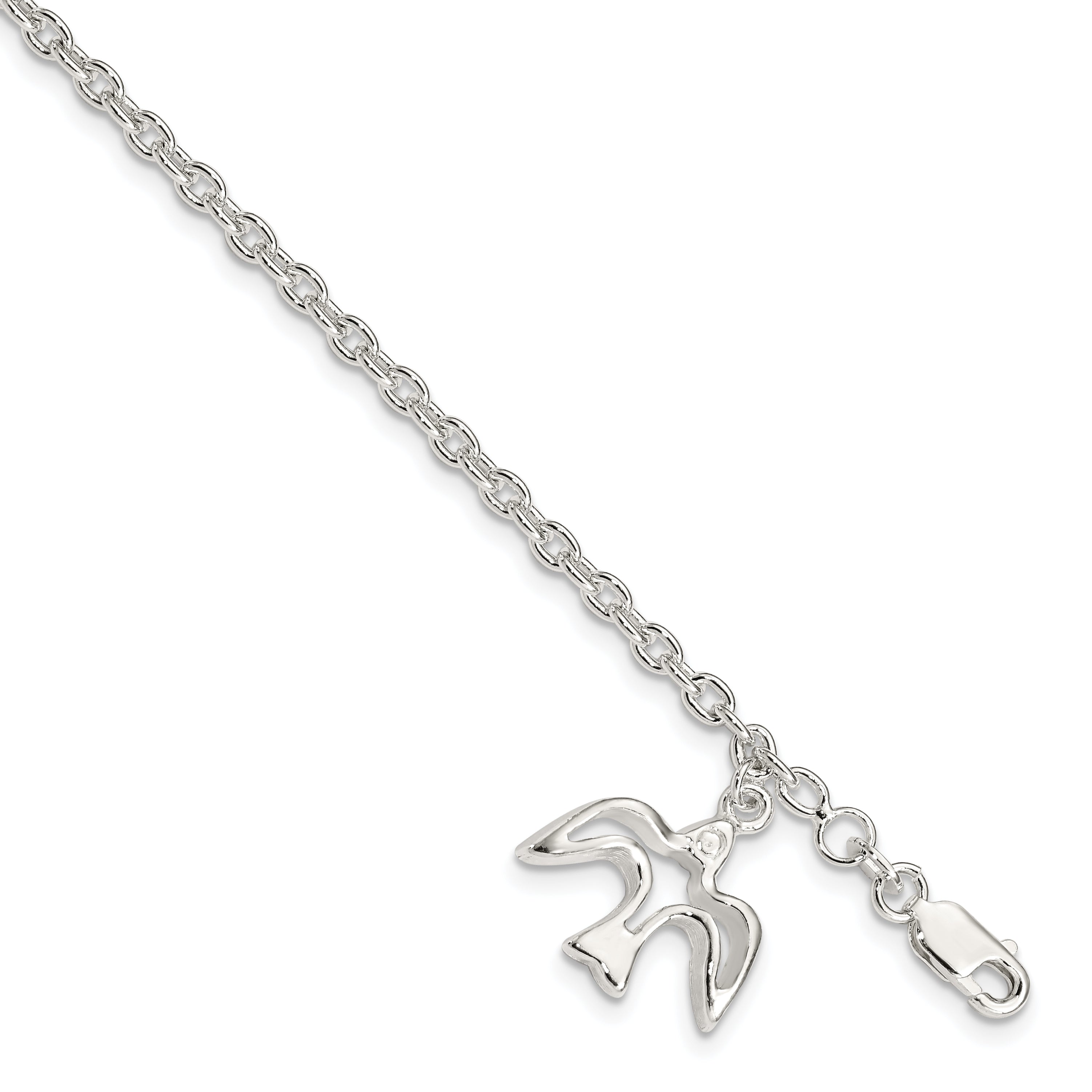 Sterling Silver Dove Charm Bracelet