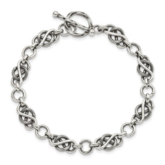 Sterling Silver Antiqued Fancy Link Bracelet