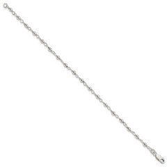 Sterling Silver Bead and Link Bracelet