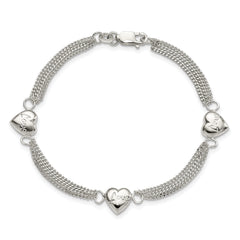 Sterling Silver Heart with Love Bracelet