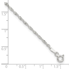 Sterling Silver Singapore 9in Plus 1in ext. Anklet