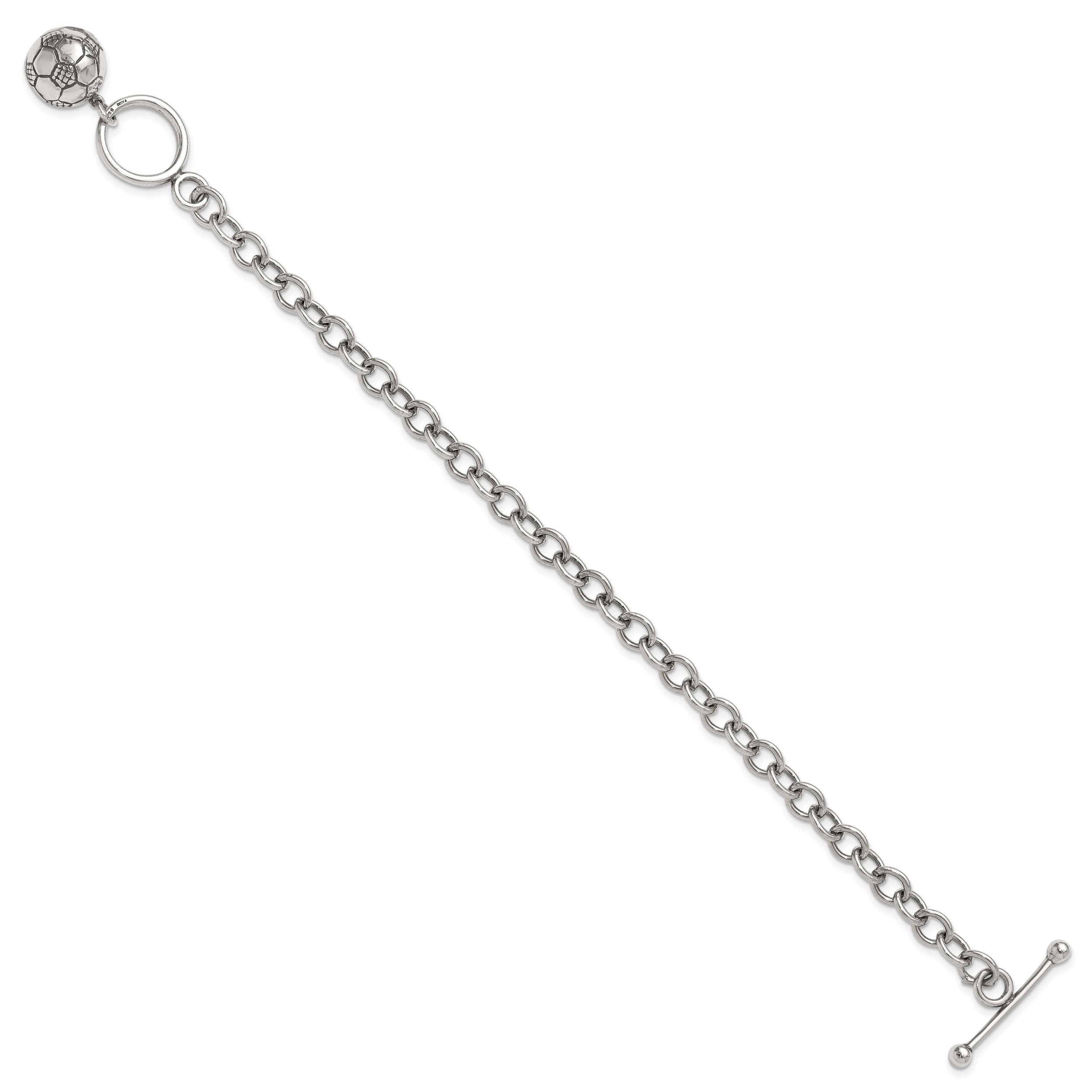 Sterling Silver Soccer Ball Bracelet