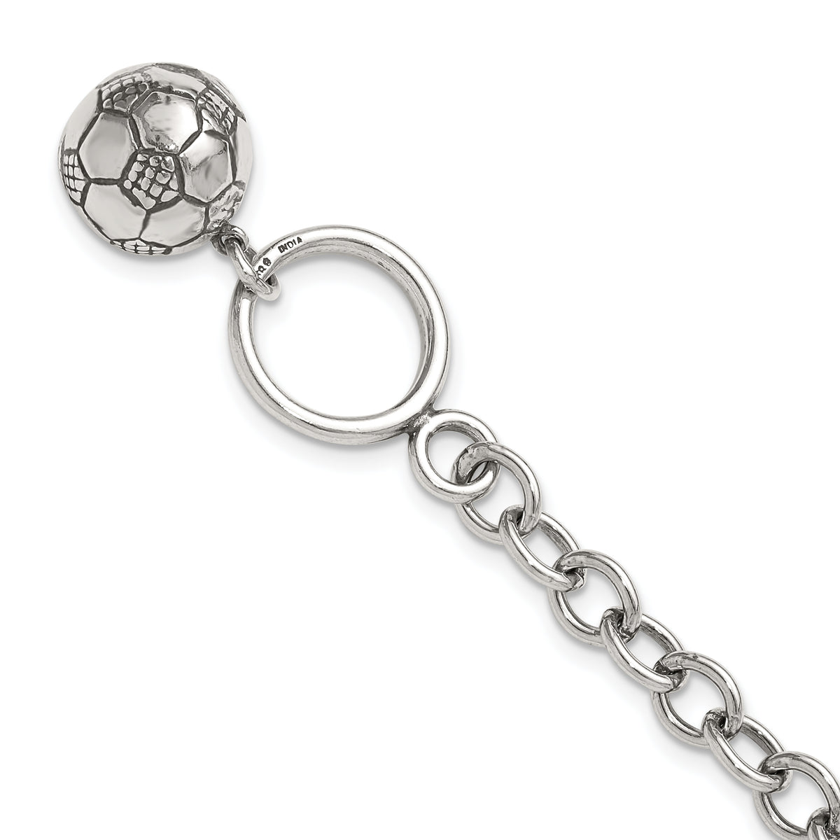 Sterling Silver Soccer Ball Bracelet