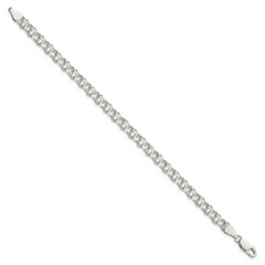 Sterling Silver 5.5mm Double Link Charm Bracelet