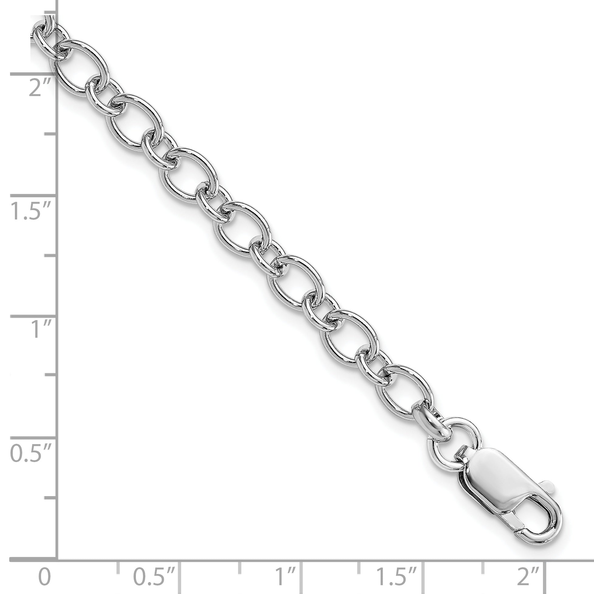 Amore La Vita Sterling Silver Rhodium-plated Polished 5mm 7.5 inch with Lobster Clasp Charm Bracelet