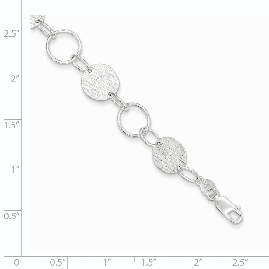 Sterling Silver Fancy Circle Bracelet