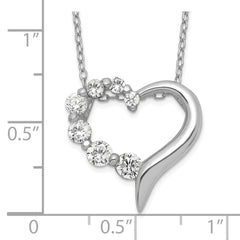 Sterling Silver CZ Heart Journey Necklace