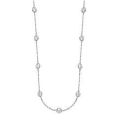 Sterling Silver Clear 4mm 9-Station CZ Necklace