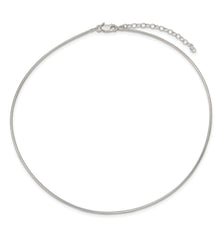 Sterling Silver 1.6mm w/ 2in extender Neckwire Chain