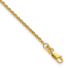 Sterling Silver Gold-tone D/C Rope 9in Plus 1in ext. Anklet