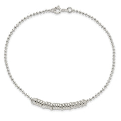 Sterling Silver 9inch Polished Fancy Love Ring Anklet