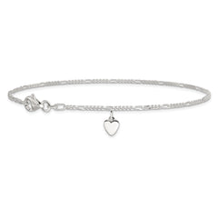 Sterling Silver Heart Dangle Anklet