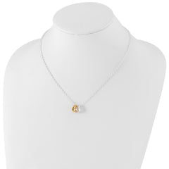 Sterling Silver and Vermeil Polished Fancy 3-Heart Necklace