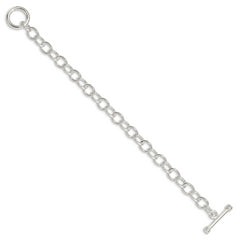 Sterling Silver Polished Fancy Link Toggle Bracelet