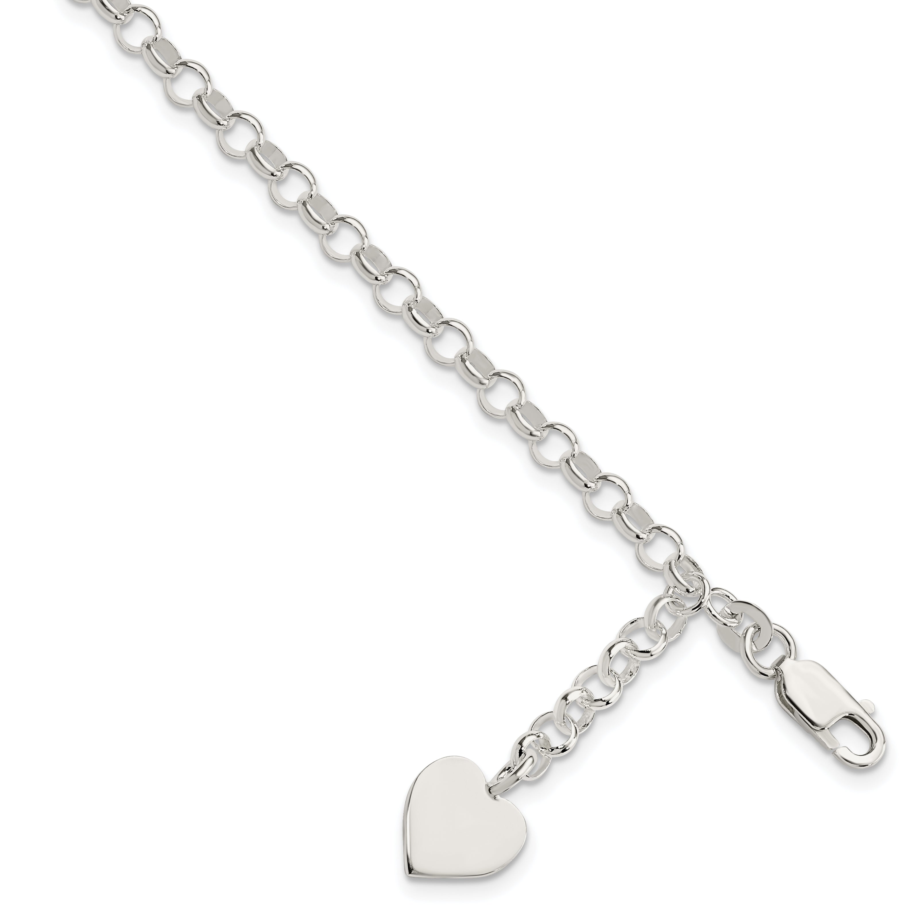 Sterling Silver Heart Dangle Bracelet