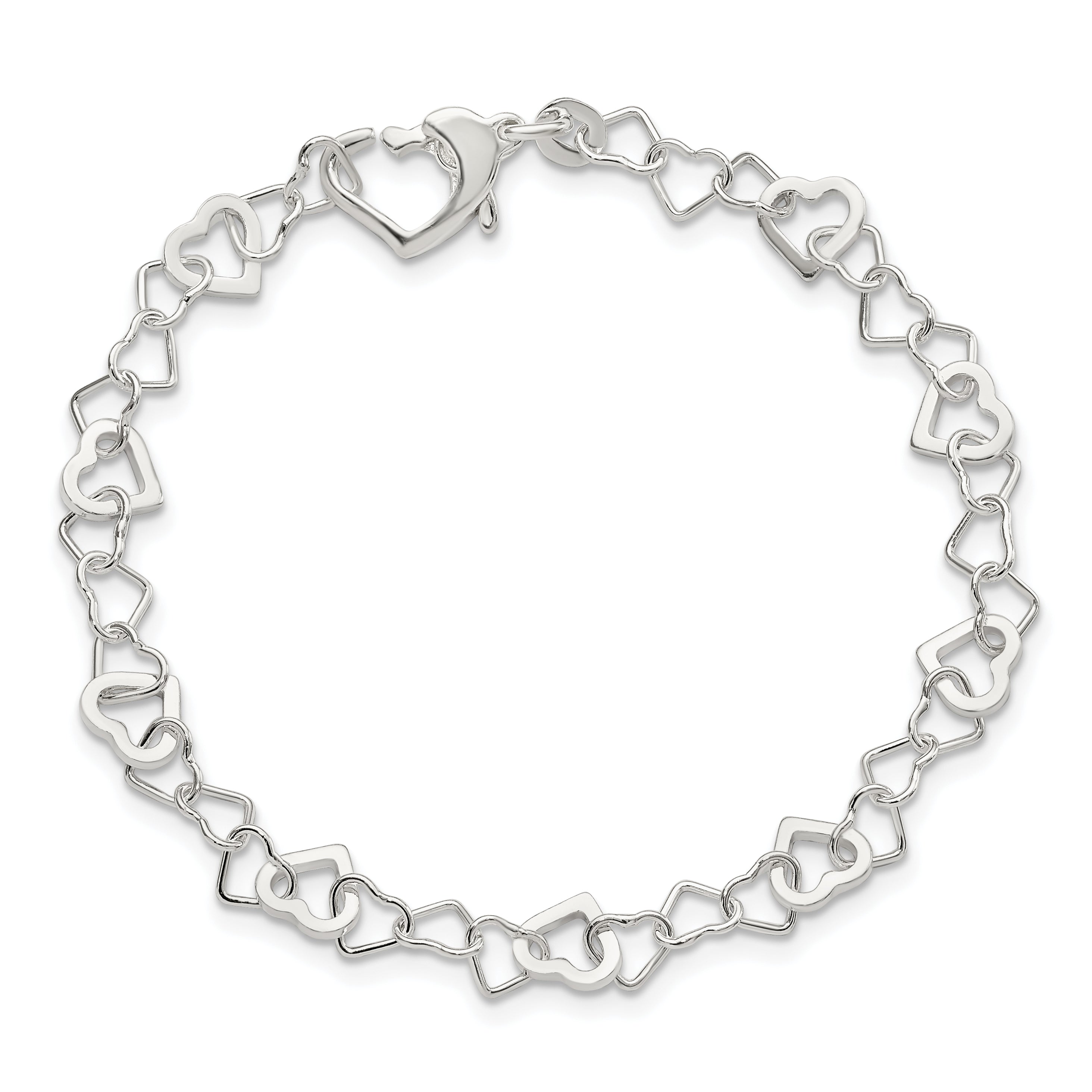 Sterling Silver Linked Heart Bracelet