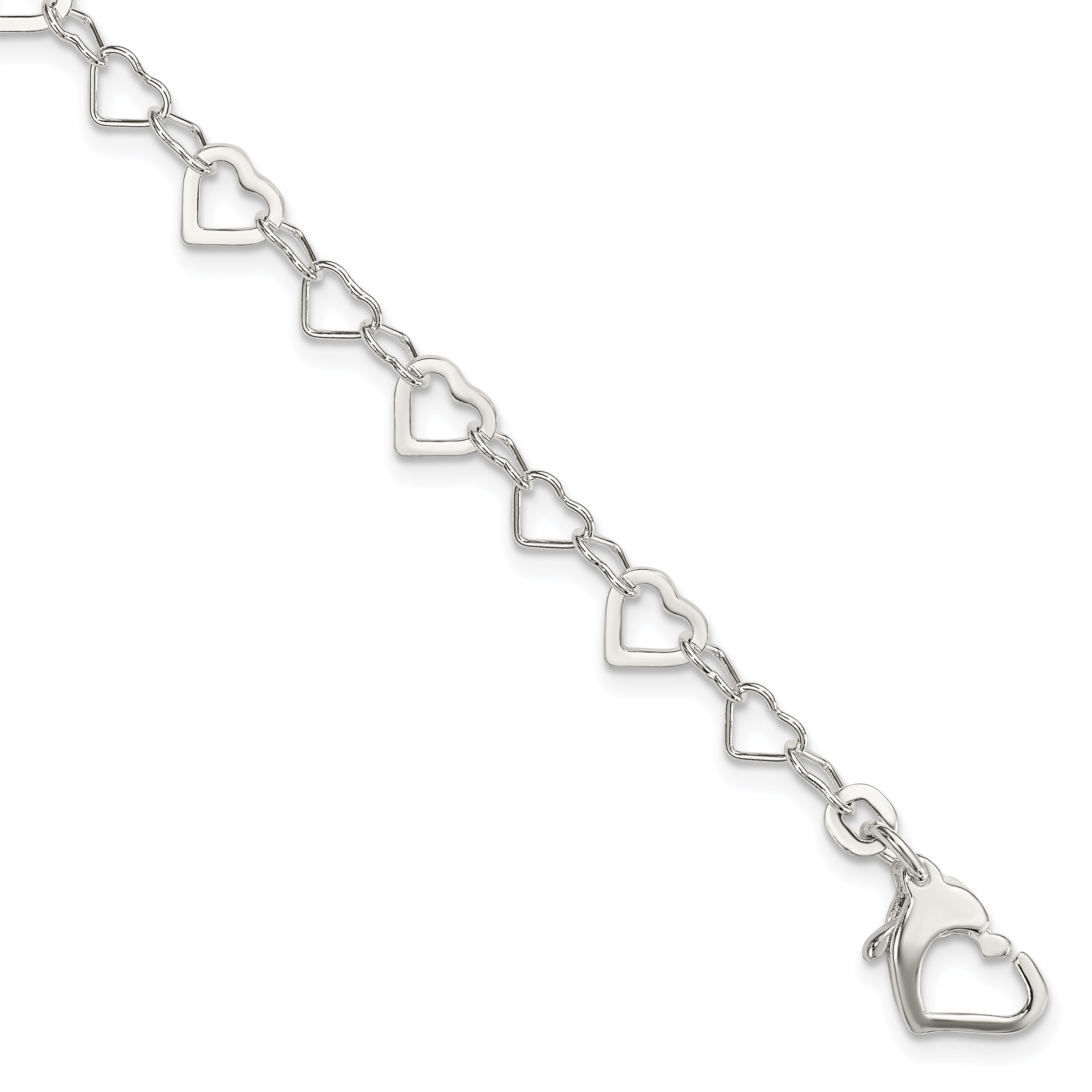 Sterling Silver Linked Heart Bracelet