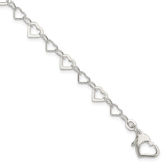 Sterling Silver Linked Heart Bracelet