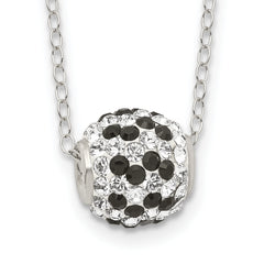 Sterling Silver Rhodium-plated Black and White Stellux Crystal Necklace