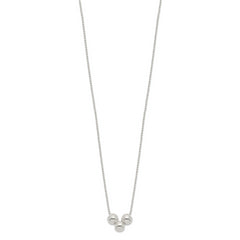 Sterling Silver Polished 3 Bead Necklace