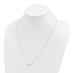 Sterling Silver Polished 3 Bead Necklace