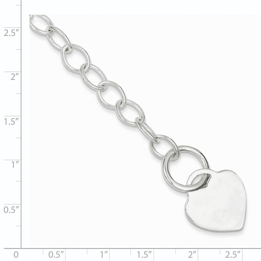 Sterling Silver Toggle Link Engraveable Heart Bracelet