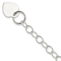 Sterling Silver Toggle Link Engraveable Heart Bracelet