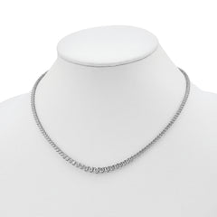 Sterling Shimmer Sterling Silver Rhodium-plated 17 inch 180 Stone Graduated CZ Necklace