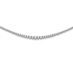 Sterling Shimmer Sterling Silver Rhodium-plated 17 inch 180 Stone Graduated CZ Necklace