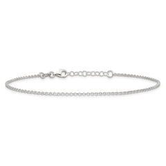 Sterling Silver Polished Rolo Chain with 1in ext. Anklet