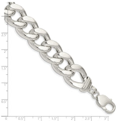 Sterling Silver Hollow Polished Curb Bracelet