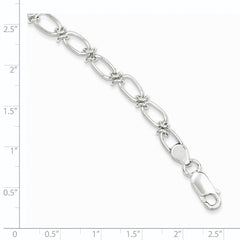 Sterling Silver Polished Oval Link Bracelet