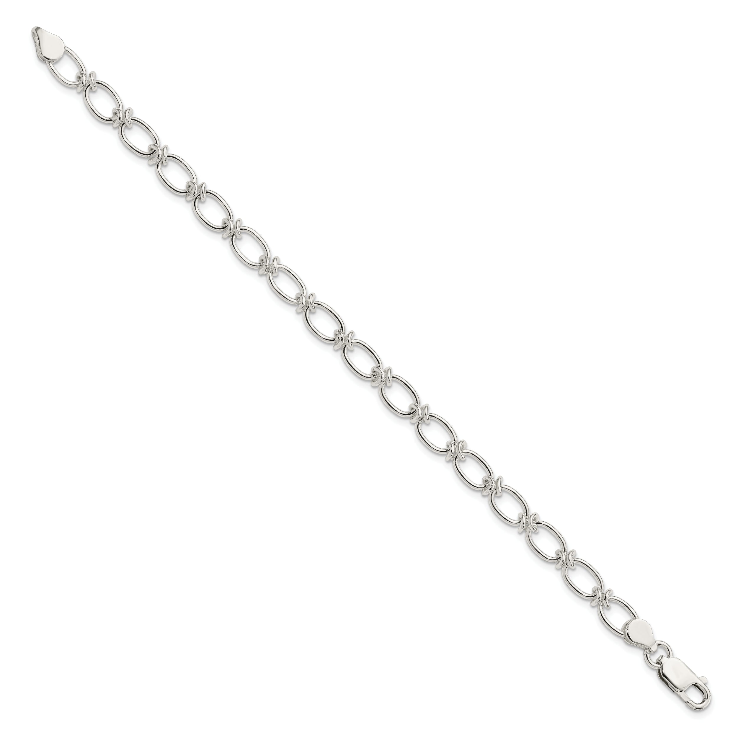 Sterling Silver Polished Oval Link Bracelet