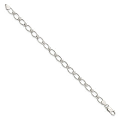 Sterling Silver Polished Oval Link Bracelet