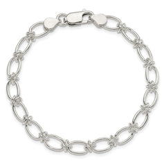 Sterling Silver Polished Oval Link Bracelet