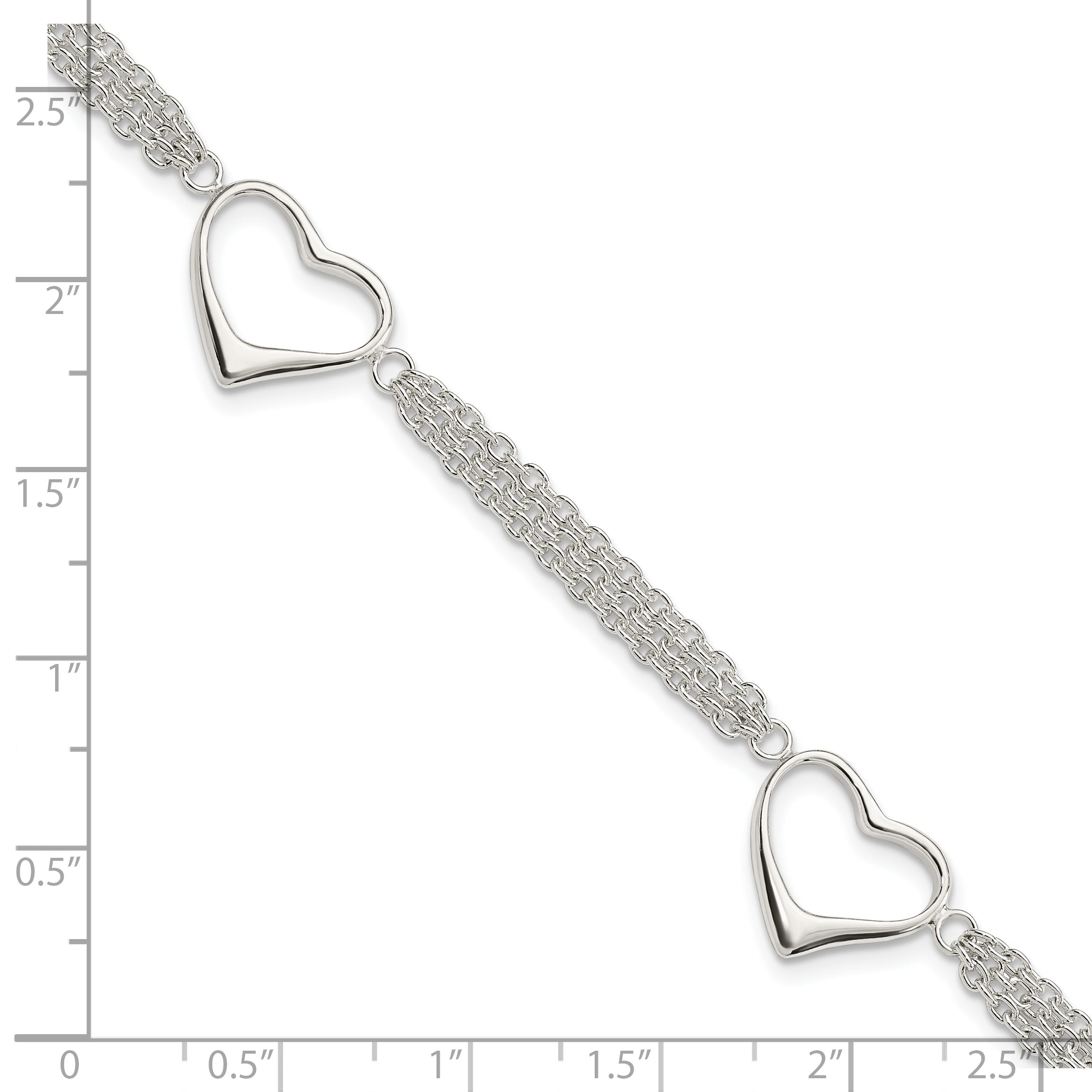 Sterling Silver Heart Bracelet