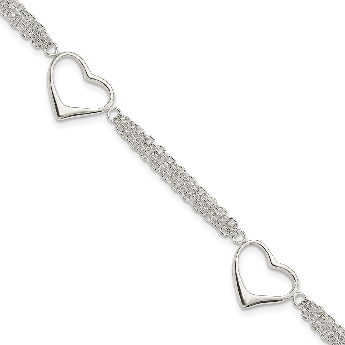 Sterling Silver Heart Bracelet