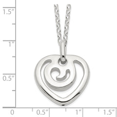 Sterling Silver Polished Heart Pendant Necklace