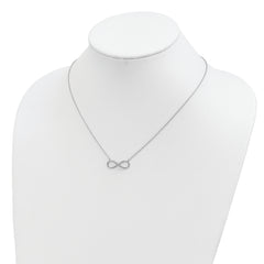 Sterling Silver Rhodium-plated with CZ Infinity w/ 2 IN EXT Necklace