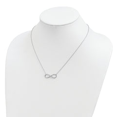 Sterling Silver Rhodium-plated with CZ Infinity w/ 2 IN EXT Necklace