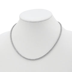 Sterling Shimmer Sterling Silver Rhodium-plated 18 inch 146 Stone CZ Riviera Necklace