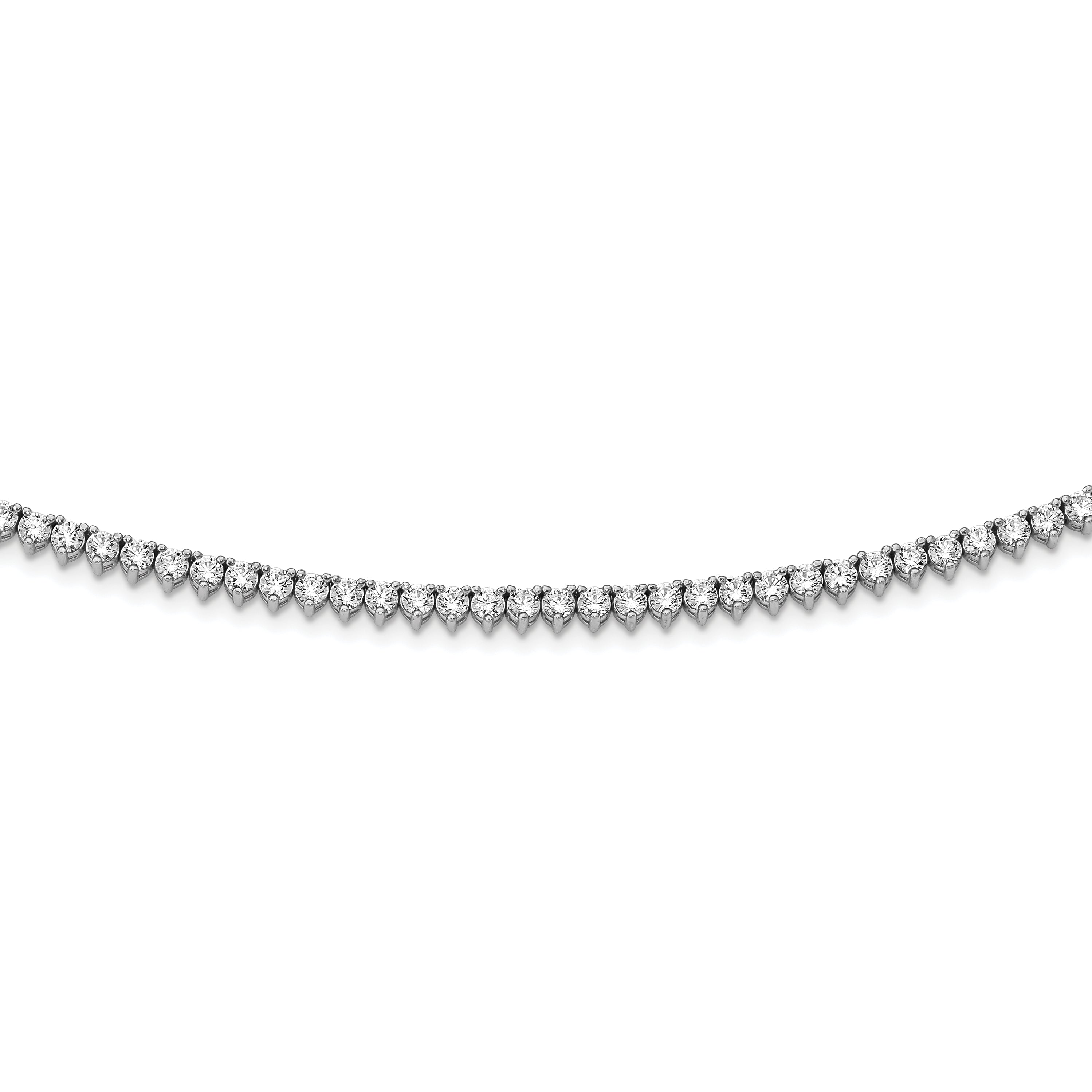 Sterling Shimmer Sterling Silver Rhodium-plated 36 inch 269 Stone CZ Riviera Necklace