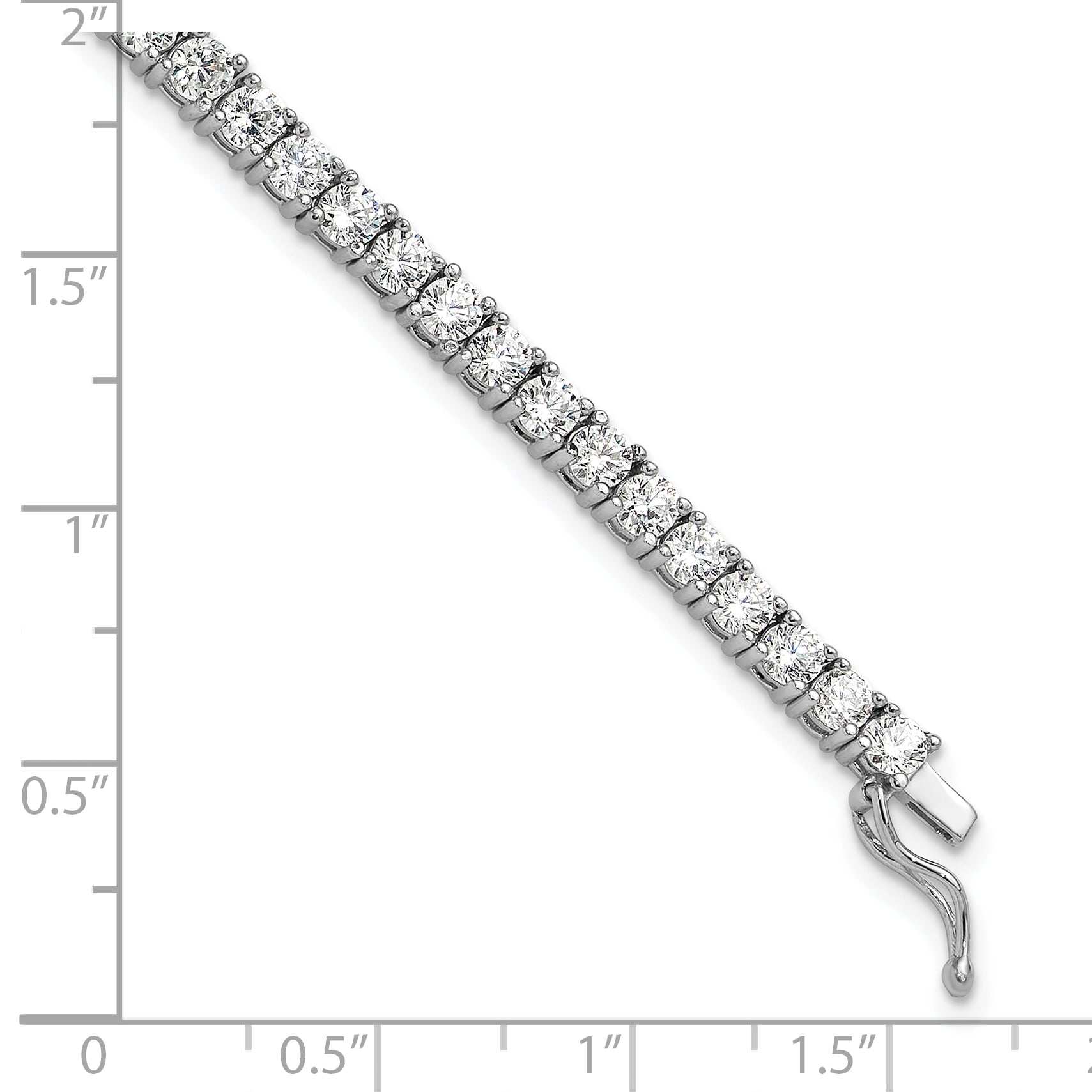 Sterling Shimmer Sterling Silver Rhodium-plated 7 inch 54 Stone CZ Bracelet